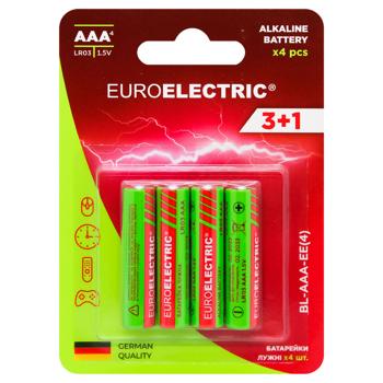 Euroelectric Alkaline Battery AAA LR03 1.5V 4pcs - buy, prices for NOVUS - photo 1