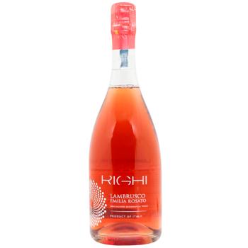 Вино игристое Righi Lambrusco Emilia розовое полусладкое 7,5% 0,75л