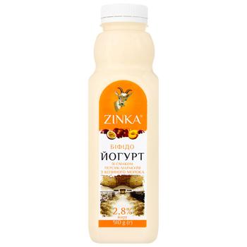 Zinka Goat's Milk Bifidoyogurt with Peach and Passion Fruit Flavor 2.8% 510g - buy, prices for MegaMarket - photo 1