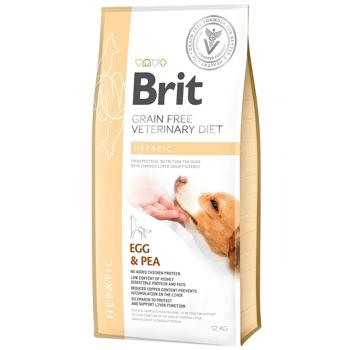 Корм сухой Brit Veterinary Diet Hepatic с яйцом и горохом для собак с заболеваниями печени 12кг - купить, цены на MasterZoo - фото 1