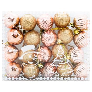 New Year's Balls Pink-Gold Set 20pcs*4cm - buy, prices for - photo 3