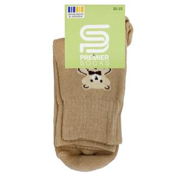 Premier Socks Terry Kid's Socks with Bear s.20-22 Beige