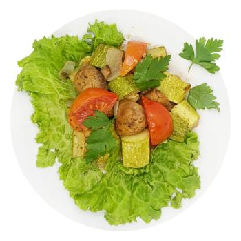 Кабачки жареные с помидорами и грибами - купить, цены на Таврия В - фото 2