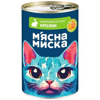 Корм вологий М'ясна Миска з кроликом та овочами для котів 415г