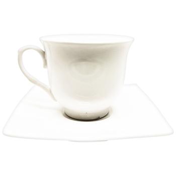 Ceramic White Cup with Saucer - buy, prices for Tavria V - photo 1