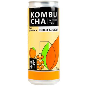Vit-Fit Gold Apricot Kombucha 0.33l - buy, prices for Chudo Market - photo 1