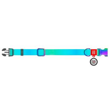 Waudog Nylon Recycled Dog Collar with QR Passport 28-40cm/20mm Gradient Blue - buy, prices for MasterZoo - photo 4