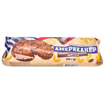 Novo-Bavarskyi Khlibozavod Americaner Cookies with Chocolate Drops 300g - buy, prices for Supermarket "Kharkiv" - photo 1