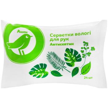 Auchan Antiseptic Wet Wipes 24pcs - buy, prices for Auchan - photo 1