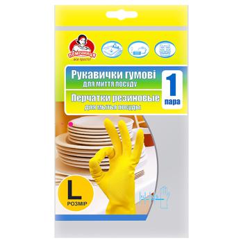 Pomichnytsya Rubber Gloves Size L - buy, prices for NOVUS - photo 1