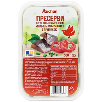 Auchan Herring Fillet Pieces with Paprika in Oil 500g - buy, prices for - photo 2