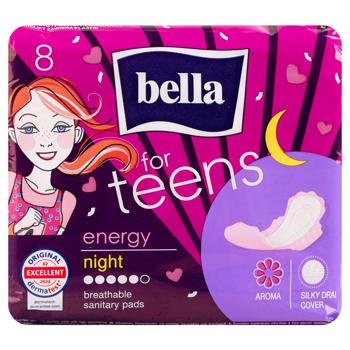Bella For Teens Energy Night Sanitary Pads 8pcs - buy, prices for MegaMarket - photo 1