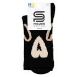 Шкарпетки жіночі Premier Socks класичні Преміум з пухнастим серцем р.23-25 (36-40) чорні