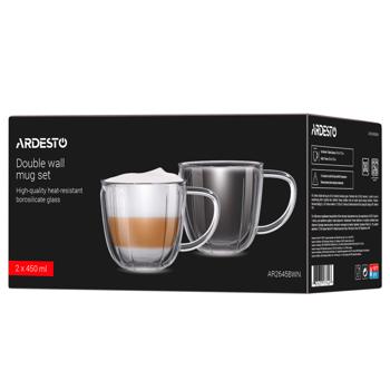 Ardesto Glass Cups Set with Handles 450ml 2pcs - buy, prices for - photo 6