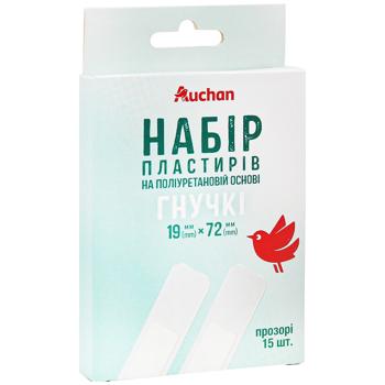 Набір пластирів Auchan Гнучких на поліуретановій основі 15шт - купити, ціни на - фото 3