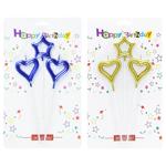 Set of Сandles for Сake Hearts and Star 3pcs