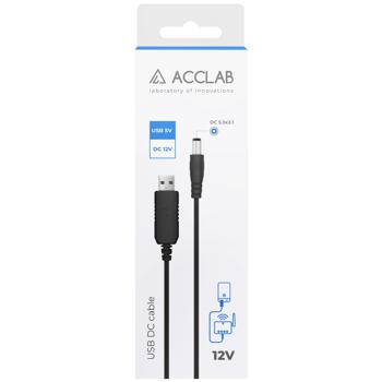 Кабель Acclab USB to DC 5.5х2.1мм 12V 1A 1м