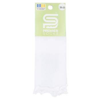 Носки детские Premier Socks высокие рубчик с рюшами р.16-22 белый - купить, цены на NOVUS - фото 1