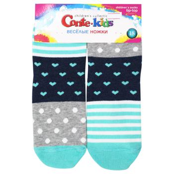 Conte-kids Funny Legs Gray-Turquoise Children's Socks 18s - buy, prices for MegaMarket - photo 1