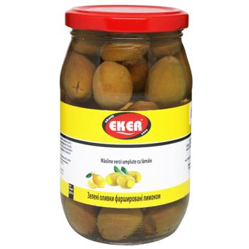 Оливки Eker 360мл зел. фарш. лимоном скл И869 (Туреччина) - купити, ціни на КОСМОС - фото 1