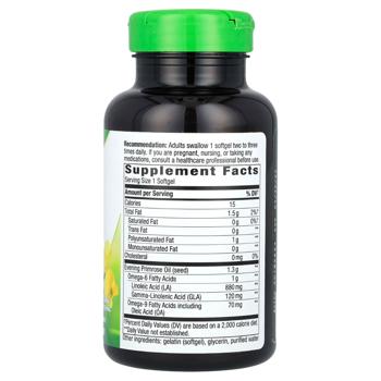 Nature's Way, Evening Primrose, 1,300 mg, 60 Softgels - купити, ціни на Біотус - фото 2