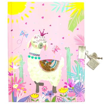 Блокнот Malevaro Лама принцесса на замочке с окошком 80 листов - купить, цены на КОСМОС - фото 1