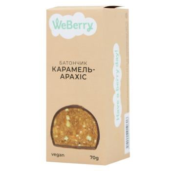 Батончик WeBerry Карамель-арахіс 70г - купити, ціни на WINETIME - фото 1