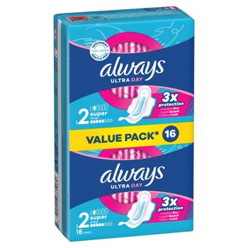 Always Ultra Super 2 Hygienical Pads 16pcs - buy, prices for COSMOS - photo 2