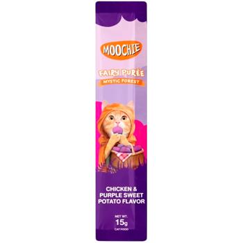 Ласощі для котів Moochie Fairy Puree з куркою та бататом 25шт х 15г - купити, ціни на MasterZoo - фото 2