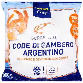 Metro Chef Frozen Peeled Argentinean Shrimp 20/30 800g