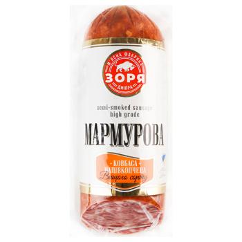Колбаса Зоря Днепра Мраморная полукопченая высший сорт - купить, цены на Чудо Маркет - фото 1