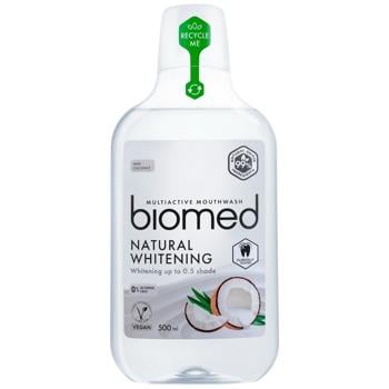 Ополіскувач для ротової порожнини Biomed Natural Whitening для комплексного догляду 500мл