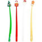 Ручка гелева синя Новорічна 0,5мм в асортименті