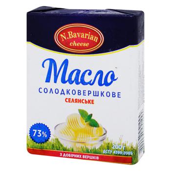 Масло N.Bavarian Cheese Селянське 73% 200г - купити, ціни на Чудо Маркет - фото 1