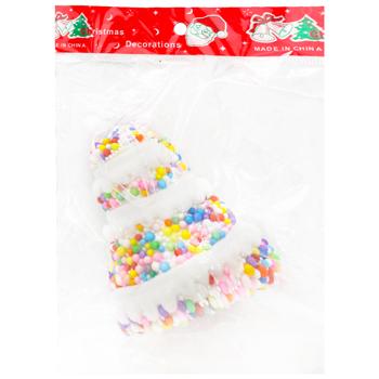 Прикраса ялинкова Торт з різнокольоровою присипкою 6,5 см арт. BTL25-35 9245 И118 - купить, цены на Таврия В - фото 1