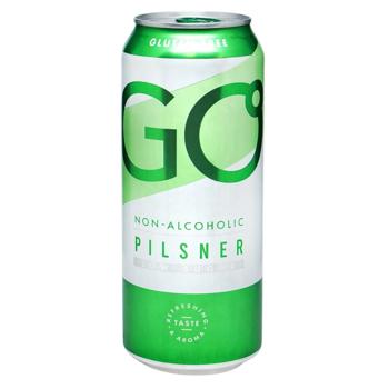 Svyturys Saku Go Hele Olu Alkoholivaba Pilsne Non-Alcoholic Light Beer 0.5l - buy, prices for NOVUS - photo 1