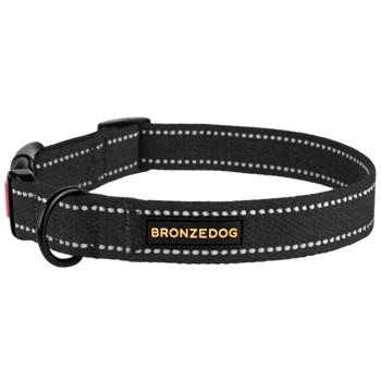 Barksi BronzeDog Сotton брезентовий нашийник для собак L - чорний - купить, цены на MasterZoo - фото 2