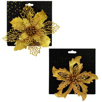 Украшение Mondex Цветок на клипсе 16см в ассортименте - купить, цены на Auchan - фото 1