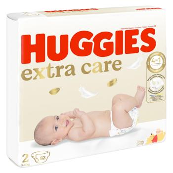 Huggies Extra Care Diapers 2 3-6kg 82pcs - buy, prices for - photo 2