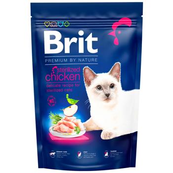 Корм сухой Brit Premium с курицей для стерилизованных кошек 1,5кг - купить, цены на MasterZoo - фото 1