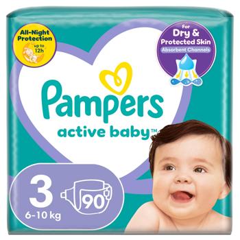 Pampers Active Baby Diapers 3 6-10kg 90pcs - buy, prices for ULTRAMARKET - photo 2