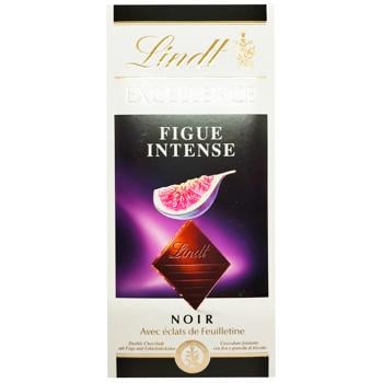 Шоколад чорний Lindt Excellence з інжиром та печивом 100г