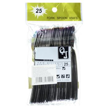 Набор одноразовых ложек Имитация металла 12см 25шт - купить, цены на Таврия В - фото 2