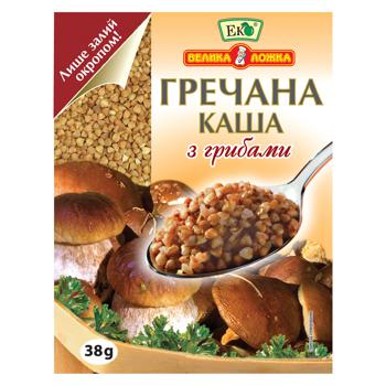 Buckwheat porridge Eco Velyka Lozhka with mushrooms quick-cooking 38g - buy, prices for Auchan - photo 1