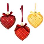 Decoris Gold Stripes Heart Christmas Tree Pendant 8cm in assortment