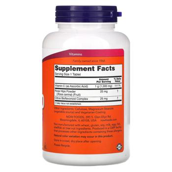 Now Foods C-1000 Vitamin C with Bioflavonoids and Rosehips 1000mg 100 tablets - buy, prices for Biotus - photo 2