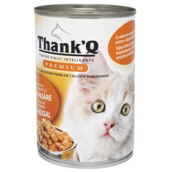 Корм д/котів THANKQ PREMIUM 415г Курка з/б (Румунія) - купить, цены на КОСМОС - фото 1