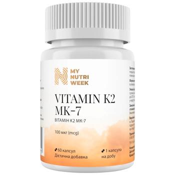 Вітамін К2-менахінон-7, Vitamin K2 MK-7, My Nutri Week, 100 мкг, 60 капсул - купить, цены на Biotus - фото 1