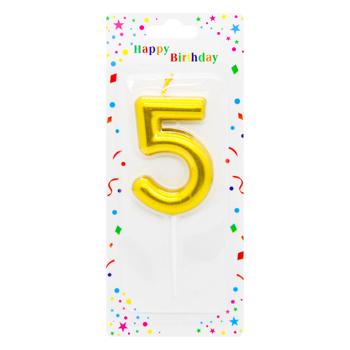 Number 5 Metallic Cake Candle - buy, prices for COSMOS - photo 1