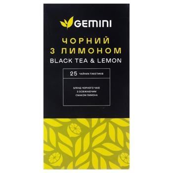 Чай черный Gemini с лимоном 1,5г*25шт - купить, цены на Auchan - фото 1